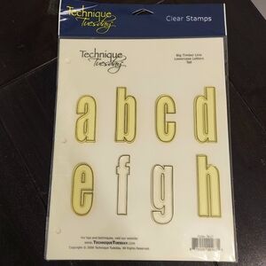 Technique Tuesday Big Timber Line Lowercase Letters Tall 26pc Clear Stamp Set